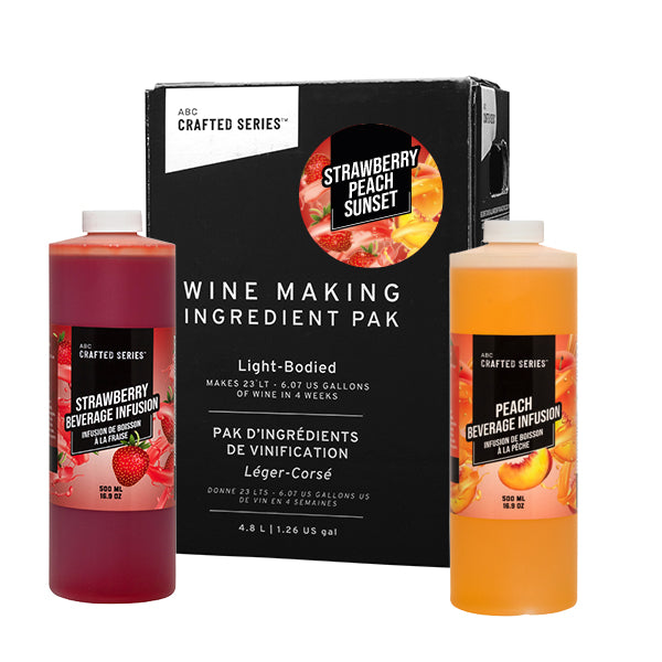 Strawberry Peach Sunset Blush Fruit Winemaking Kit 5.3 L 1.4