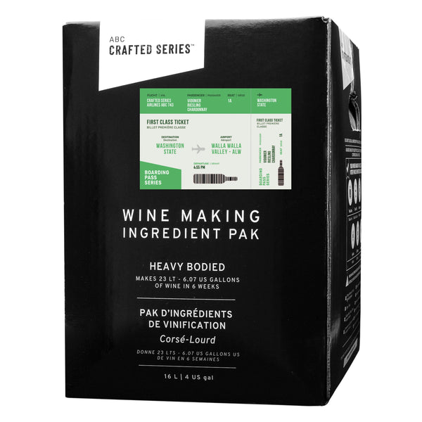 American Walla Walla Valley, Viognier, Riesling, Chardonnay, 13.5% Heavy-Bodied Boarding Pass White Trio Winemaking Kit