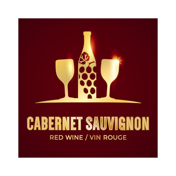 Cabernet Sauvignon Golden Bottle Pack of 30 Wine Labels (3.78 in x 3.78 in / 9.6 cm x 9.6 cm)