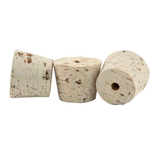 Tapered Cork Stoppers with 3/8 Bored Hole