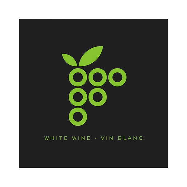 White Modern Grape Cluster Pack of 30 Wine Labels (3.78 in x 3.78 in / 9.6 cm x 9.6 cm)