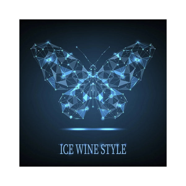 Ice Wine Style Butterfly Dots and Lines Pack of 30 Wine Labels (3.78 in x 3.78 in / 9.6 cm x 9.6 cm)
