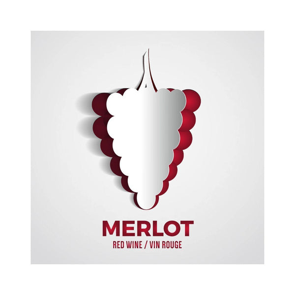 Merlot Paper Grape Cutout Pack of 30 Wine Labels (3.78 in x 3.78 in / 9.6 cm x 9.6 cm)
