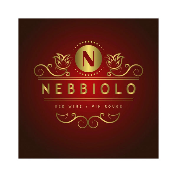 Nebbiolo Golden Monogram Pack of 30 Wine Labels (3.78 in x 3.78 in / 9.6 cm x 9.6 cm)