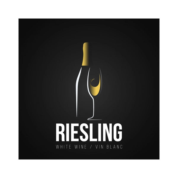 Riesling Golden Bottle and Glass of Wine Pack of 30 Wine Labels (3.78 in x 3.78 in / 9.6 cm x 9.6 cm)