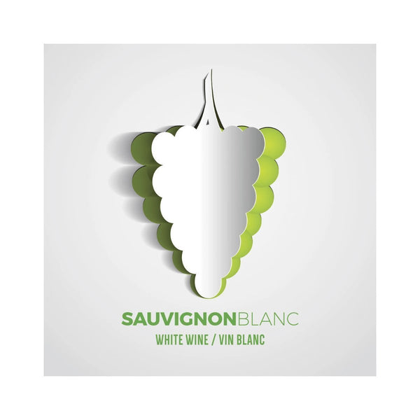 Sauvignon Blanc Paper Grape Cutout Pack of 30 Wine Labels (3.78 in x 3.78 in / 9.6 cm x 9.6 cm)