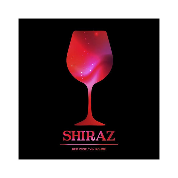 Shiraz Vibrant Disco Red Wine Glass Pack of 30 Wine Labels (3.78 in x 3.78 in / 9.6 cm x 9.6 cm)