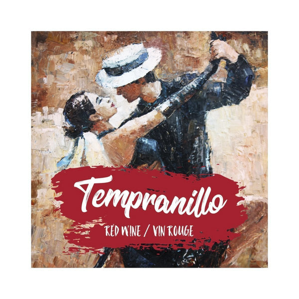 Tempranillo Tango Dancers Oil Painting Pack of 30 Wine Labels (3.78 in x 3.78 in / 9.6 cm x 9.6 cm)