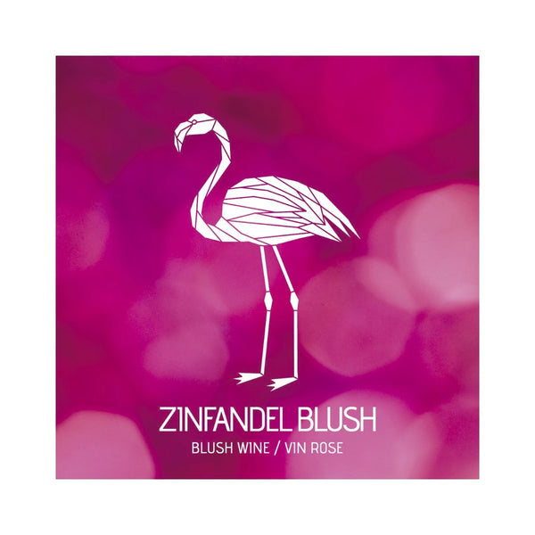 Zinfandel Blush Abstract Flamingo Pack of 30 Wine Labels (3.78 in x 3.78 in / 9.6 cm x 9.6 cm)
