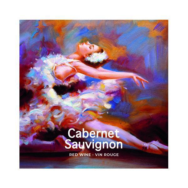 Cabernet Sauvignon Ballet Dancer Pack of 30 Wine Labels (3.78 in x 3.78 in / 9.6 cm x 9.6 cm)