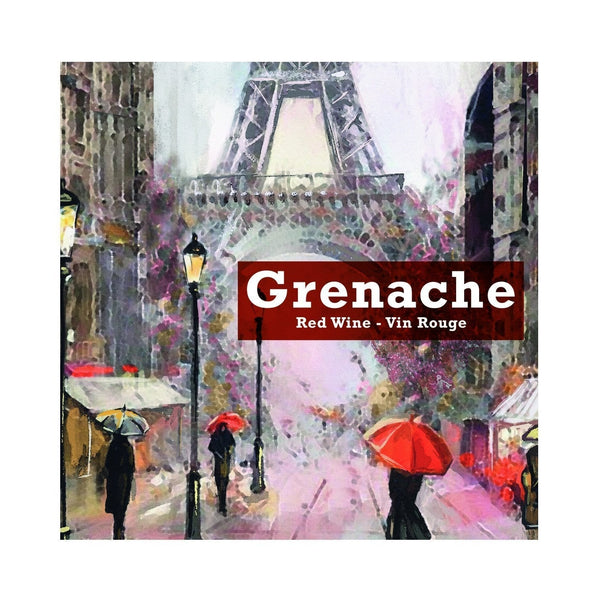 Grenache Street View of Paris Pack of 30 Wine Labels (3.78 in x 3.78 in / 9.6 cm x 9.6 cm)