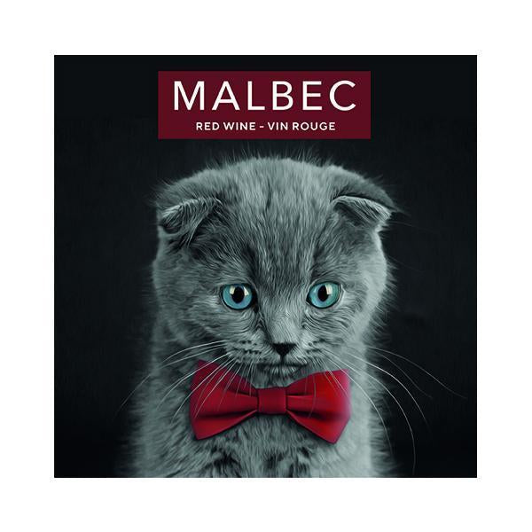 Malbec Kitten with Blue Eyes & Red Bow Tie Pack of 30 Wine Labels (3.78 in x 3.78 in / 9.6 cm x 9.6 cm)