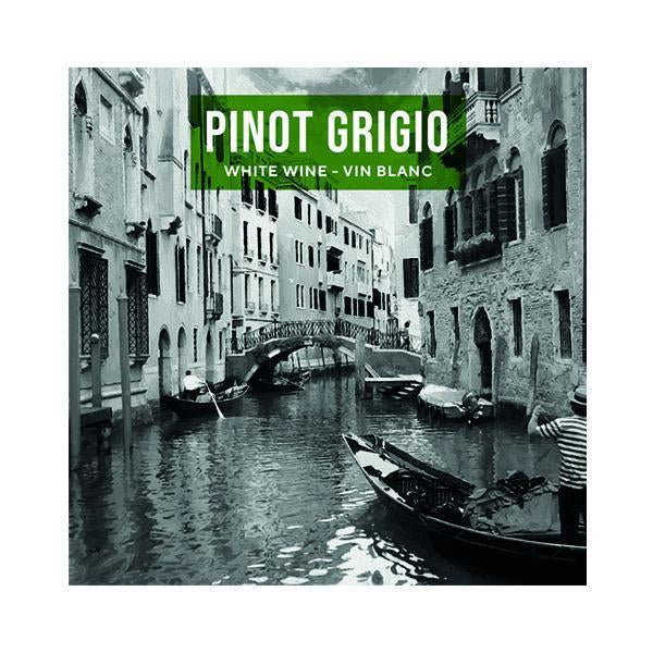 Pinot Grigio Gondolas in Venice Pack of 30 Wine Labels (3.78 in x 3.78 in / 9.6 cm x 9.6 cm)