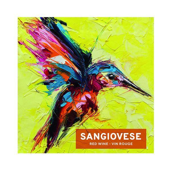 Sangiovese Flying Colorful Bird Pack of 30 Wine Labels (3.78 in x 3.78 in / 9.6 cm x 9.6 cm)