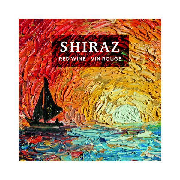 Shiraz Sea and Sunset Pack of 30 Wine Labels (3.78 in x 3.78 in / 9.6 cm x 9.6 cm)