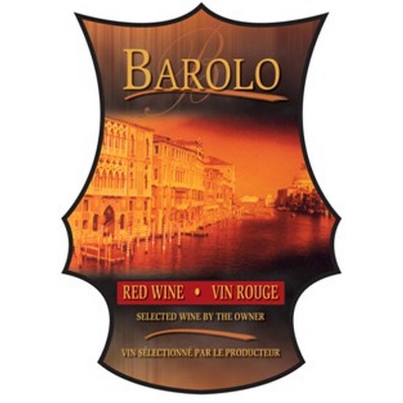 Barolo Die Cut Wine Label 30 per Pack ( 4 in x 6 in / 10 cm x 15 cm)