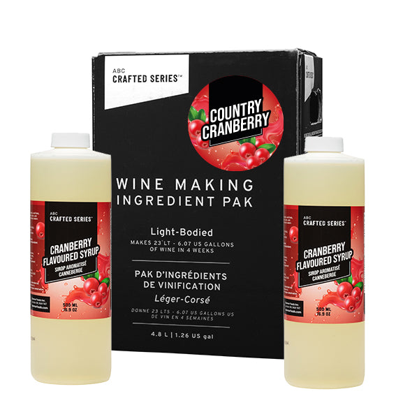 Country Cranberry Blush Fruit Winemaking Kit (6.3 L / 1.66 gal)