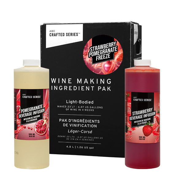 Strawberry Pomegranate Freeze Red Fruit Winemaking Kit (6.3 L / 1.66 gal)
